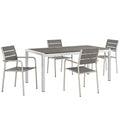 Shore 5 Piece Outdoor Patio Aluminum Dining Set by Modway
