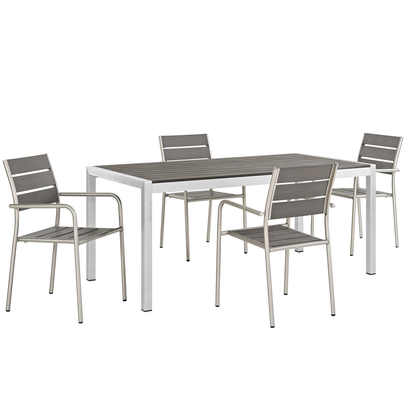 Shore 5 Piece Outdoor Patio Aluminum Dining Set by Modway