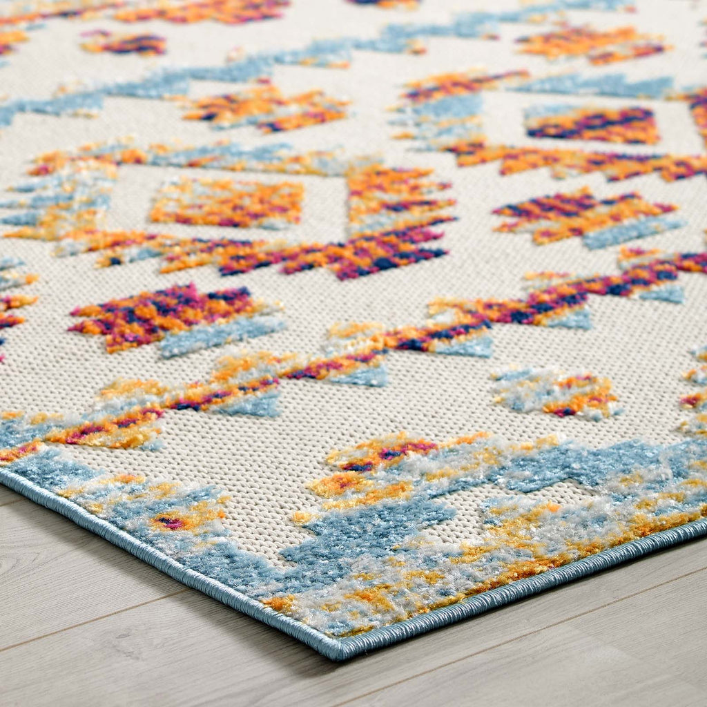 Reflect Takara Abstract Diamond Moroccan Trellis 8x10 Indoor and Outdoor Area Rug by Modway