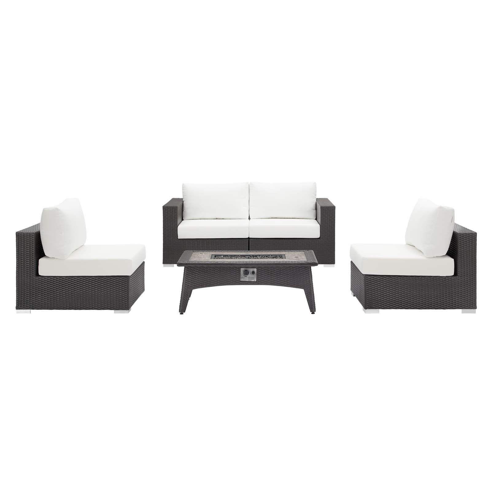 Convene 5 Piece Set Outdoor Patio with Fire Pit by Modway