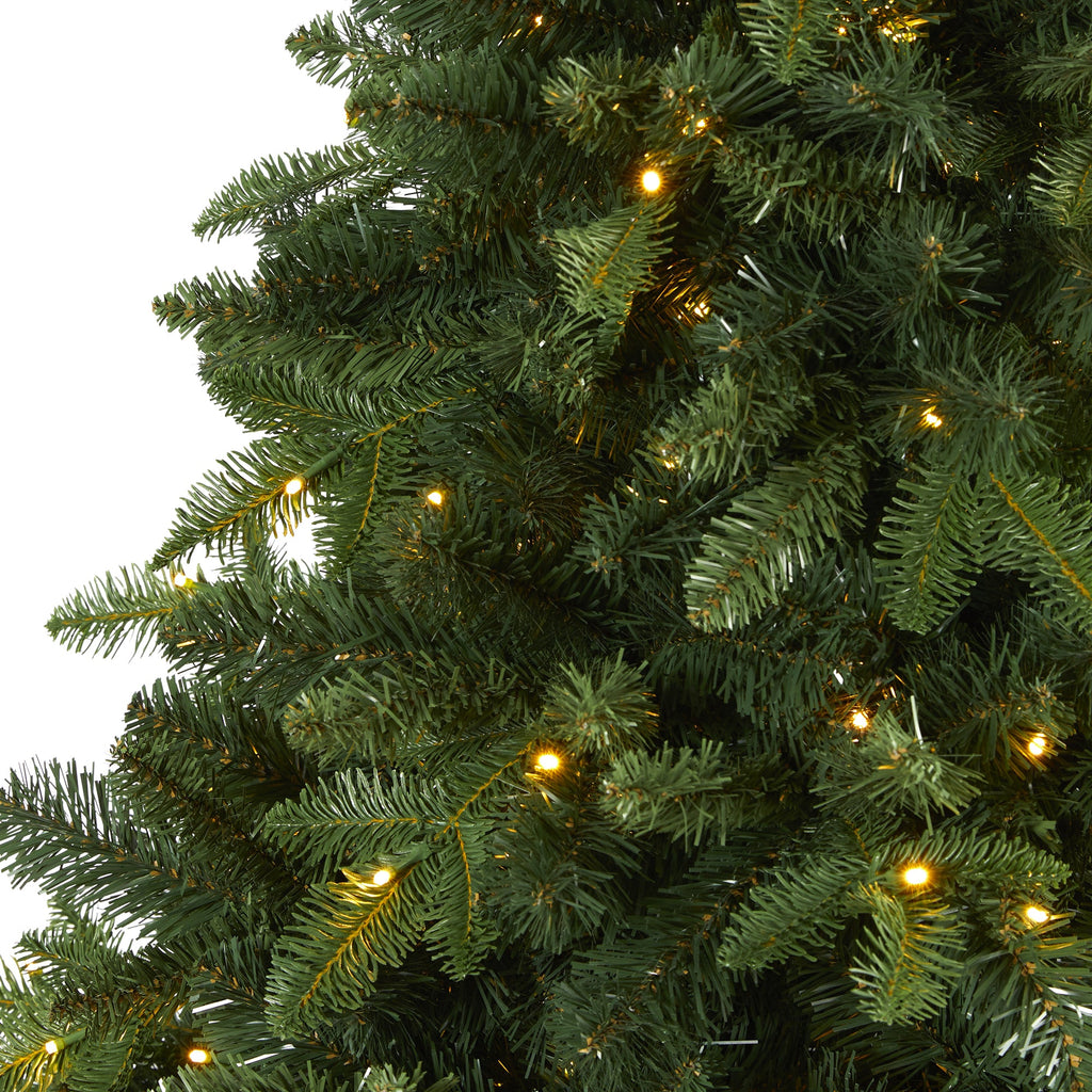 7' Grand Teton Spruce Flat Back Artificial Christmas Tree w/220 Clear LED