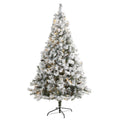 7' Flocked White River Mountain Pine Artificial Christmas Tree w/ Pinecones
