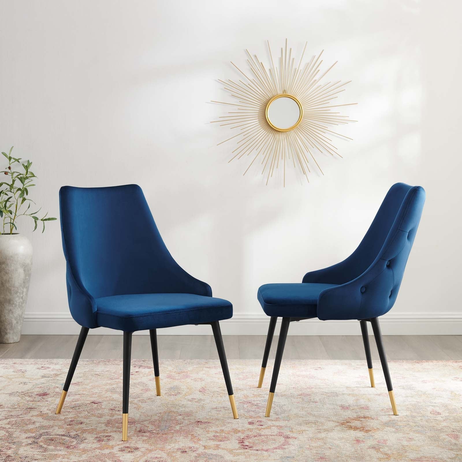Adorn Performance Velvet Dining Side Chair Set of 2 by Modway
