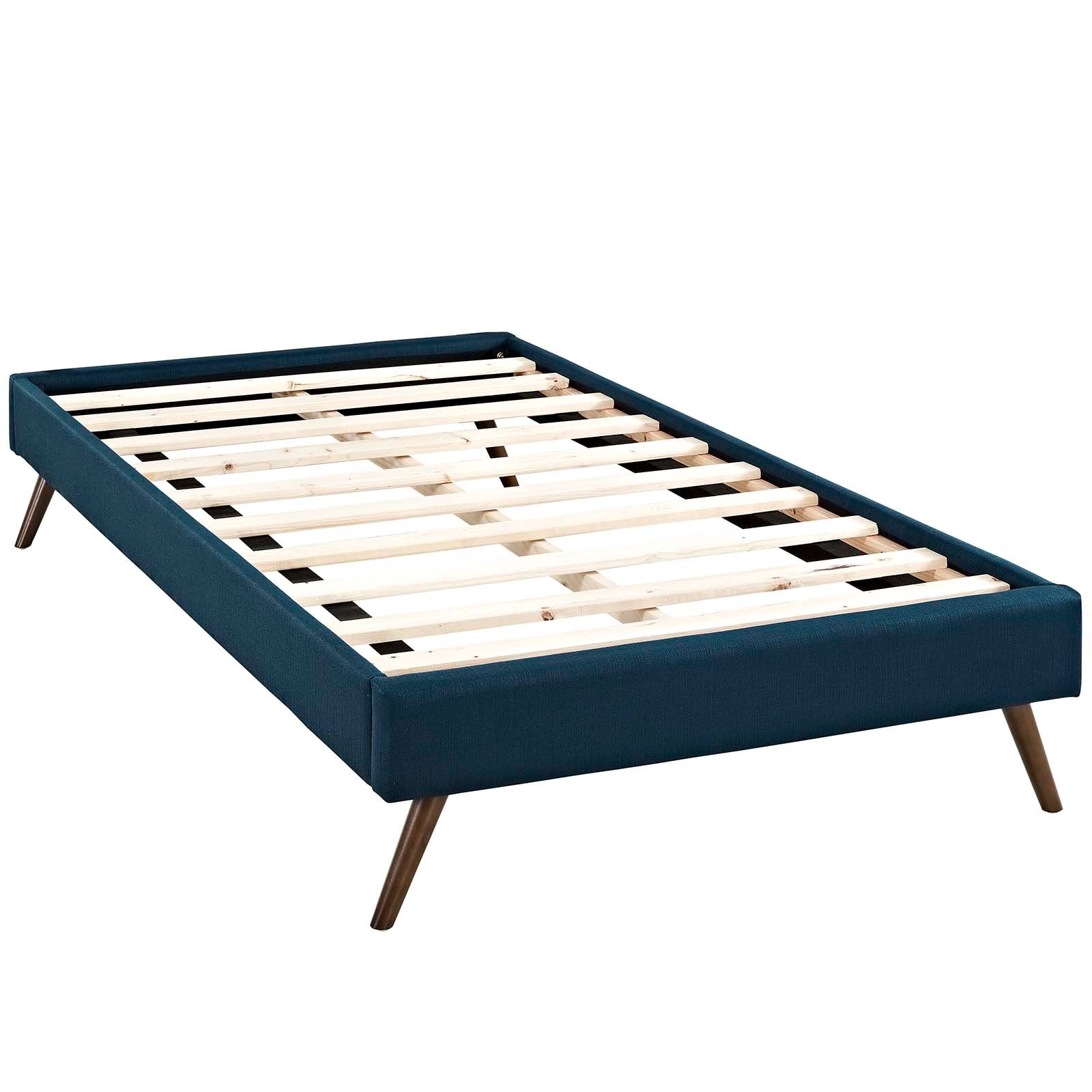 Loryn Fabric Twin Bed Frame with Round Splayed Legs by Modway