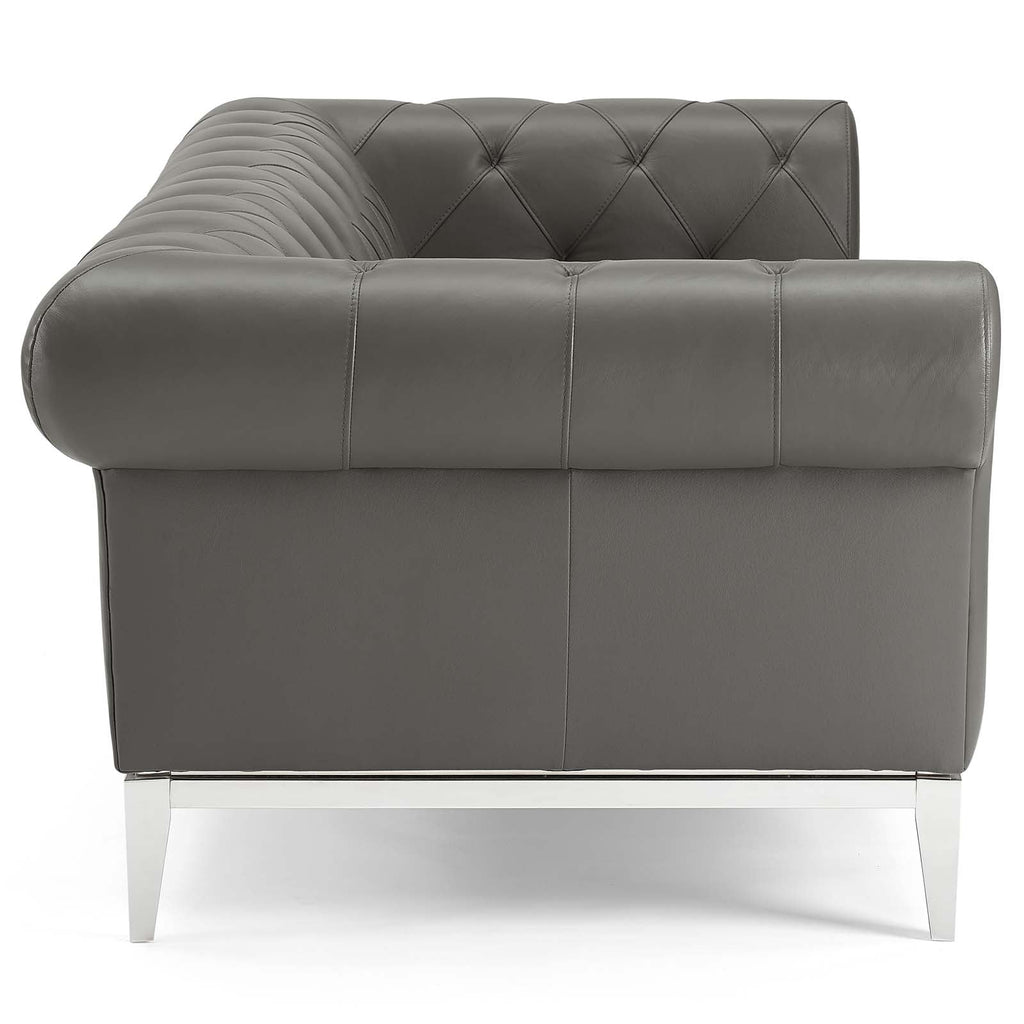 Idyll Tufted Button Upholstered Leather Chesterfield Sofa by Modway