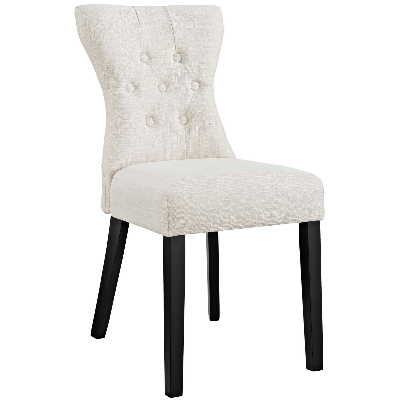 Silhouette Upholstered Fabric Dining Side Chairs Set of 2 by Modway