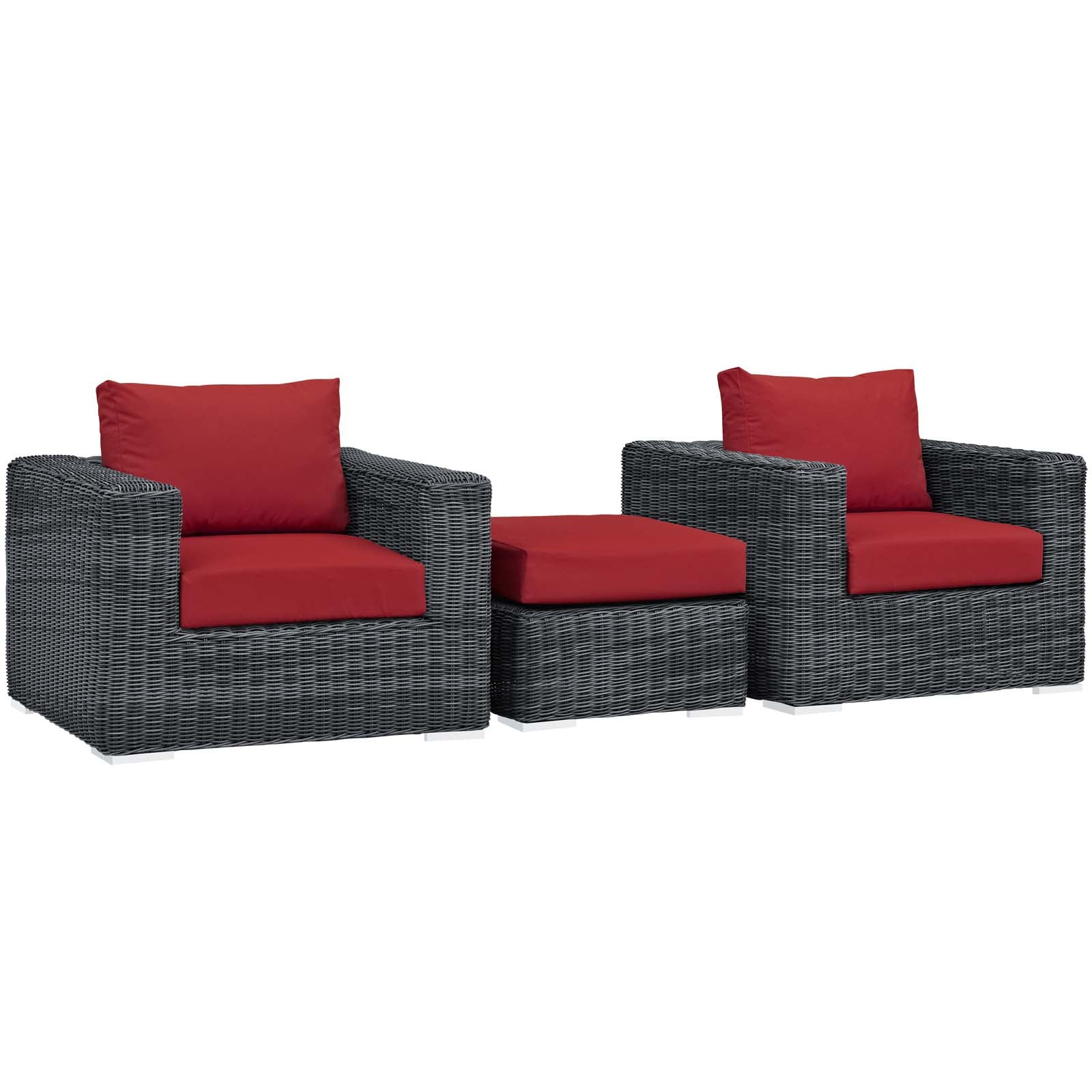 Summon 3 Piece Outdoor Patio Sunbrella¨ Sectional Set by Modway