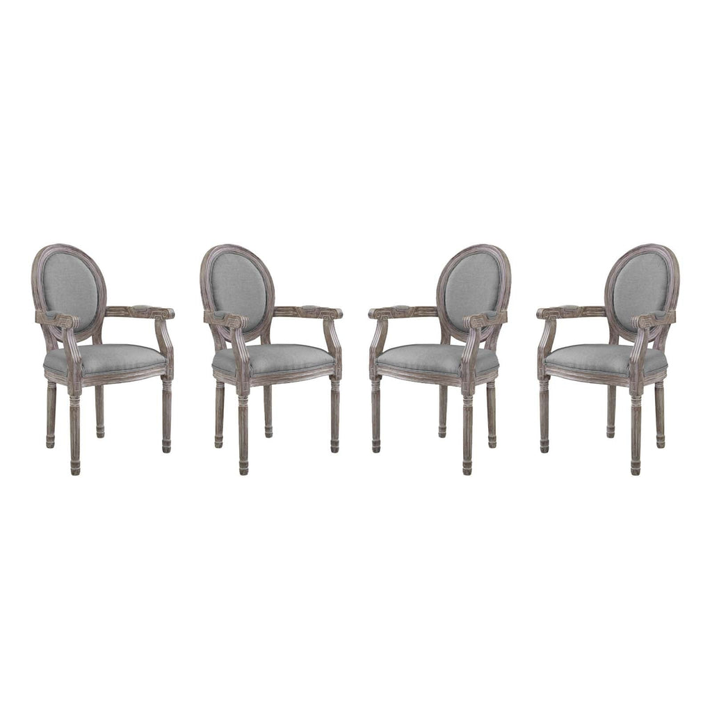 Emanate Upholstered Fabric Dining Armchair Set of 4 by Modway