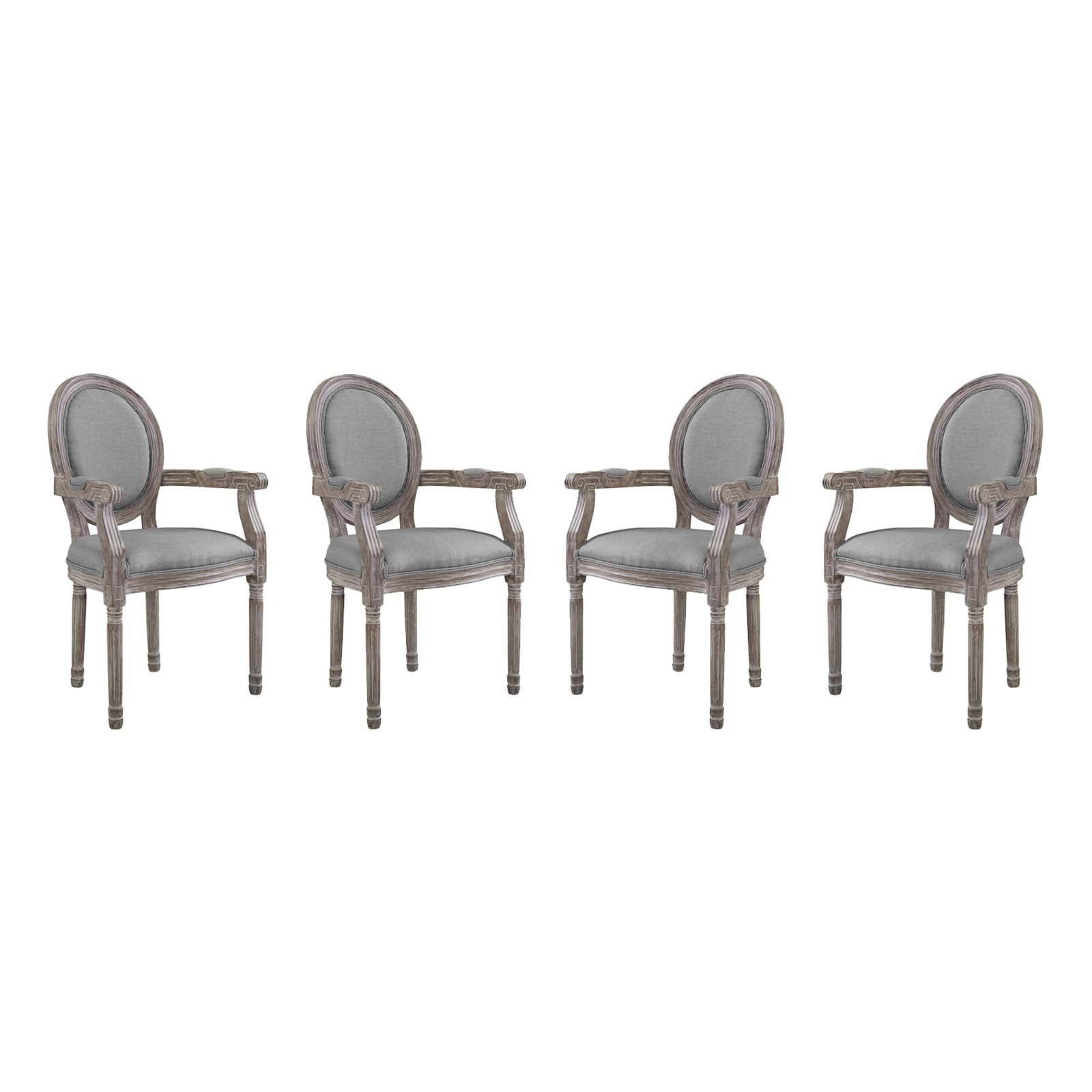 Emanate Upholstered Fabric Dining Armchair Set of 4 by Modway