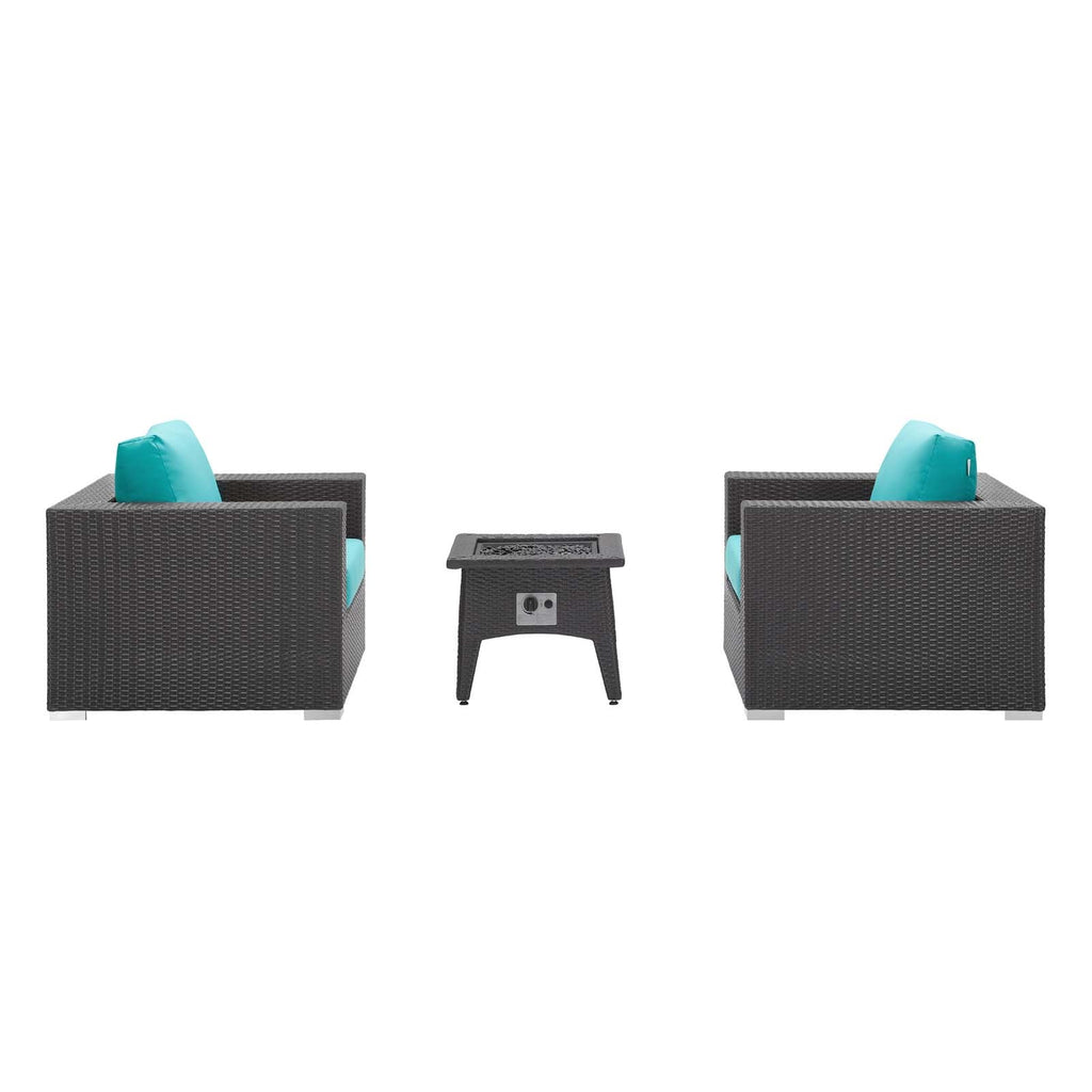 Convene 3 Piece Set Outdoor Patio with Fire Pit by Modway