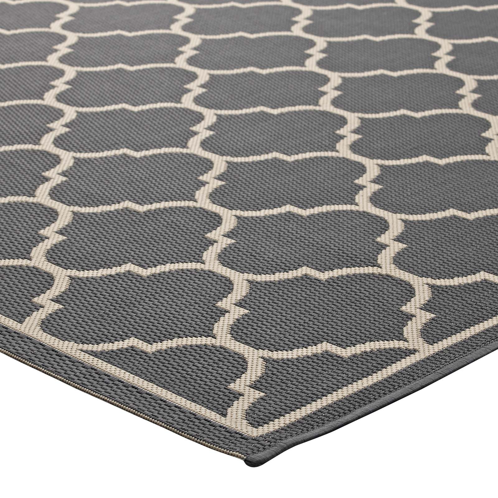 Avena Moroccan Quatrefoil Trellis Indoor and Outdoor 8x10 Area Rug by Modway