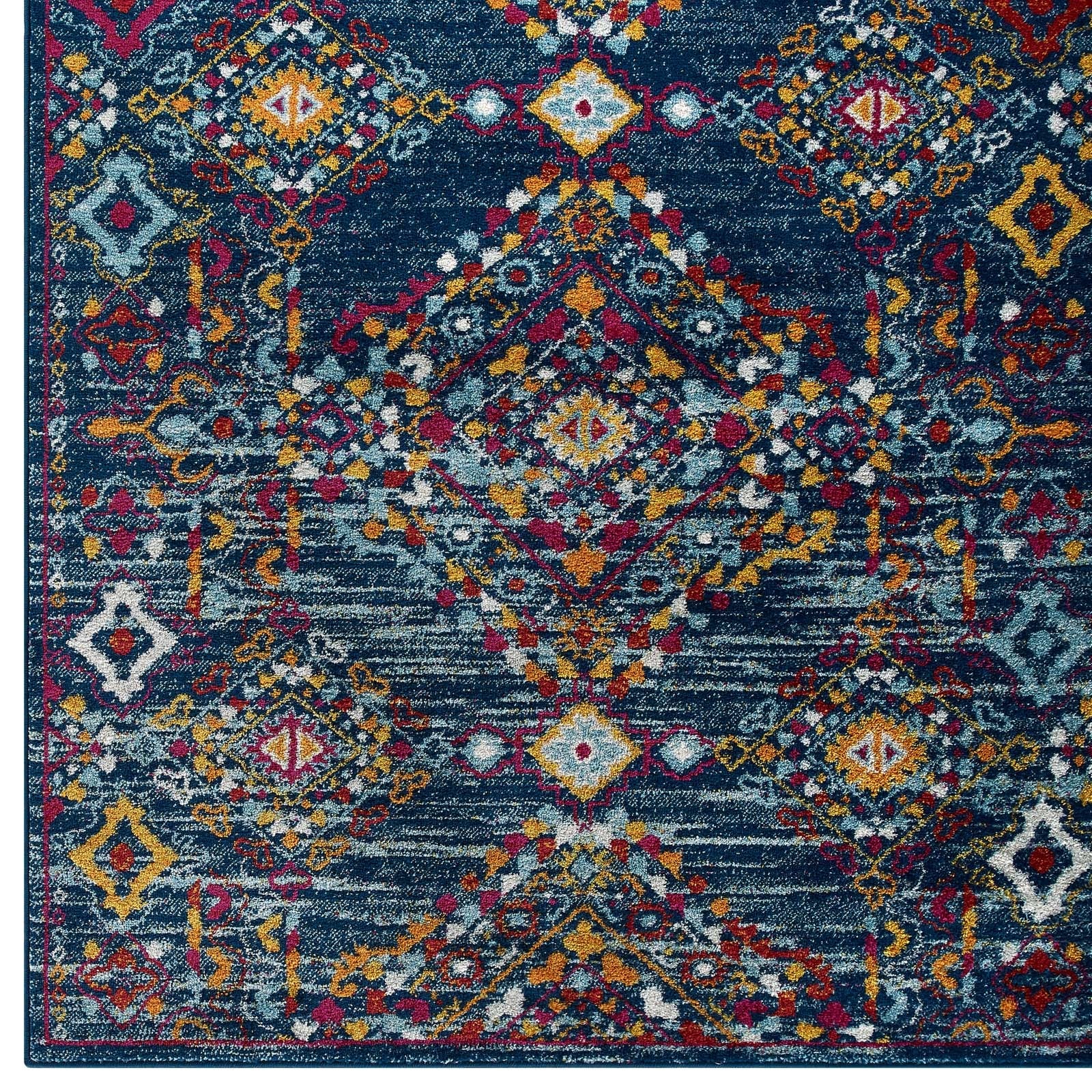 Entourage Khalida Distressed Floral Lattice 8x10 Area Rug by Modway