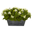 14" Kalanchoe Artificial Plant in Black Embossed Planter