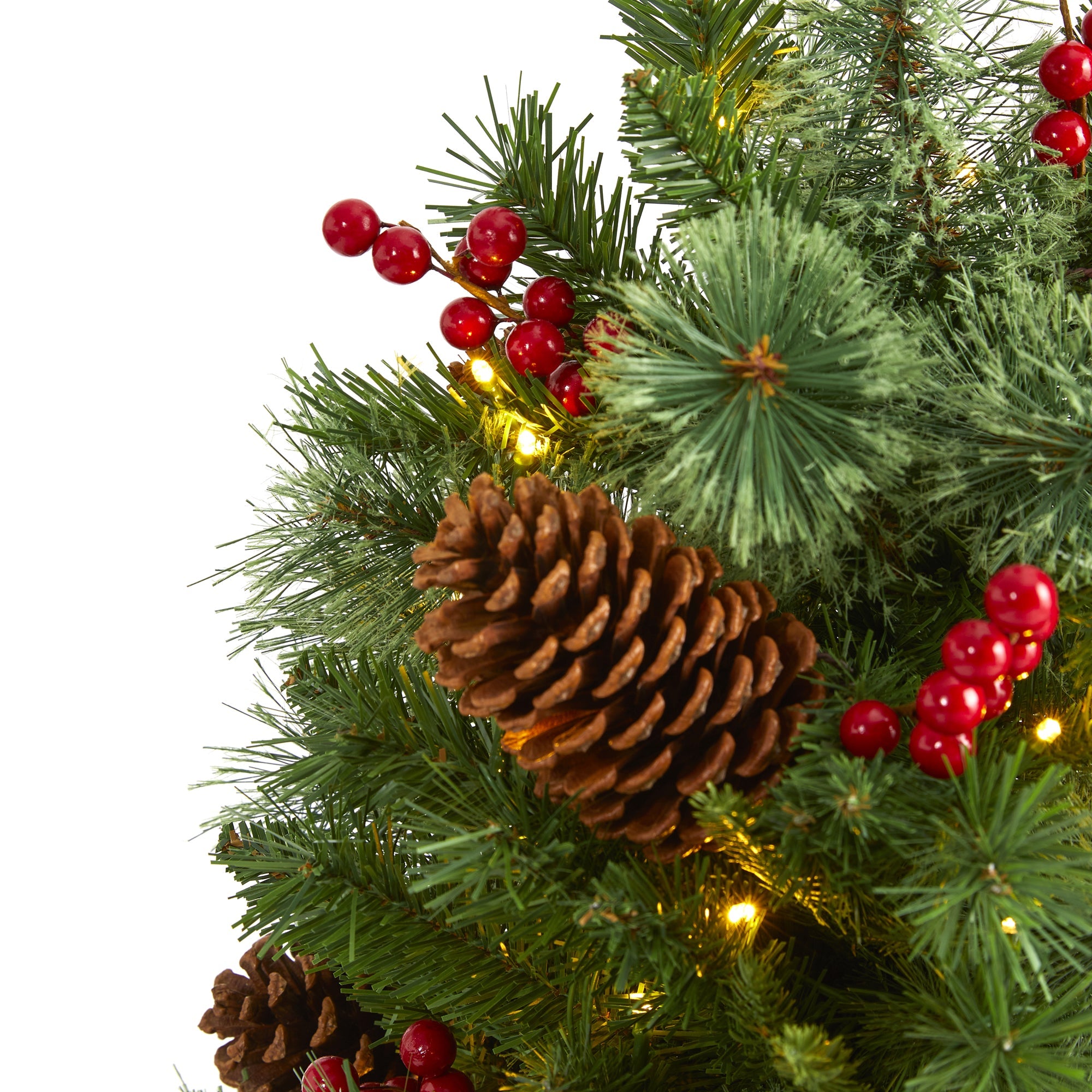 4' Norway Mixed Pine Artificial Christmas Tree w/ 150 Clear LED Lights
