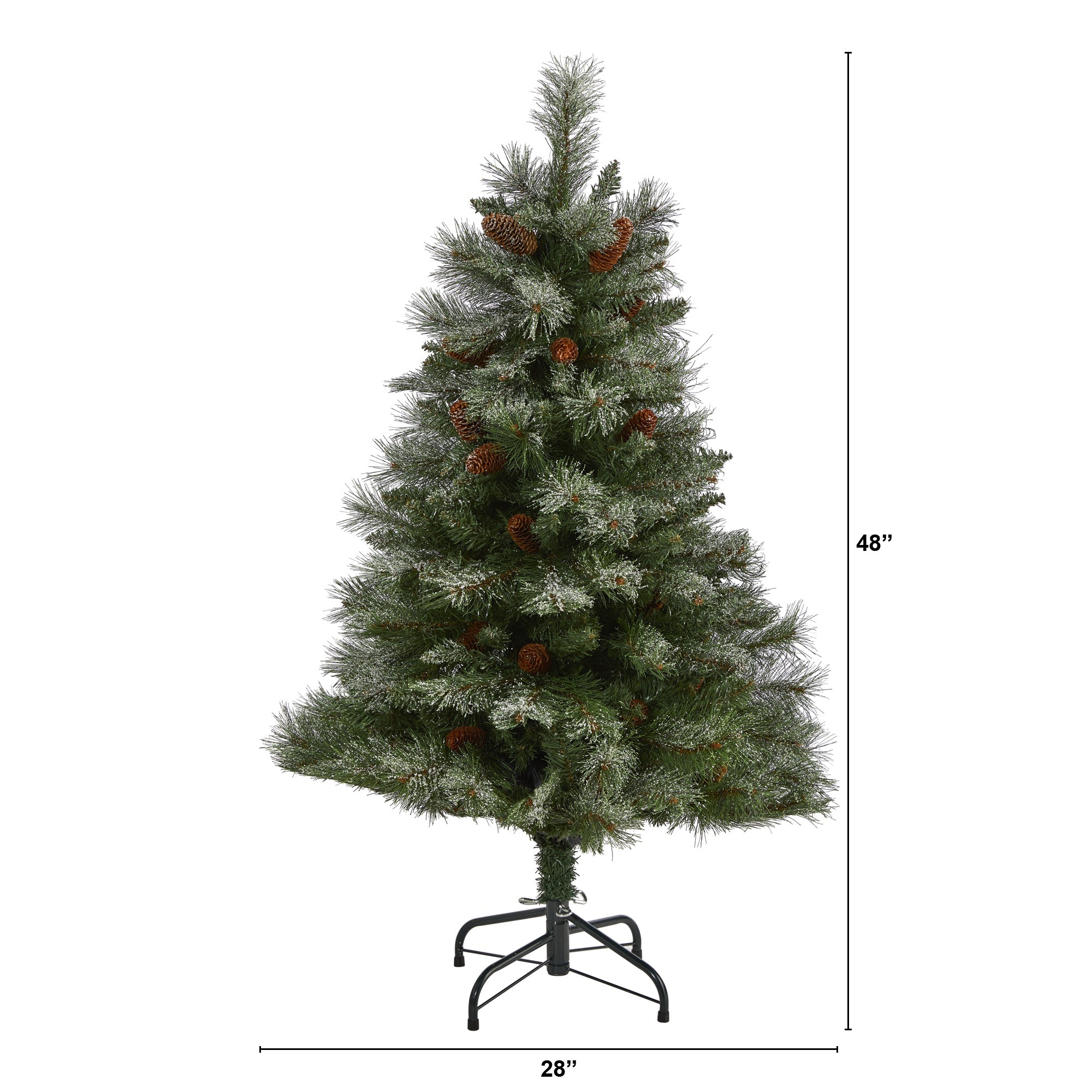 4' Snowed French Alps Mountain Pine Artificial Christmas Tree w/ 237 Bendable