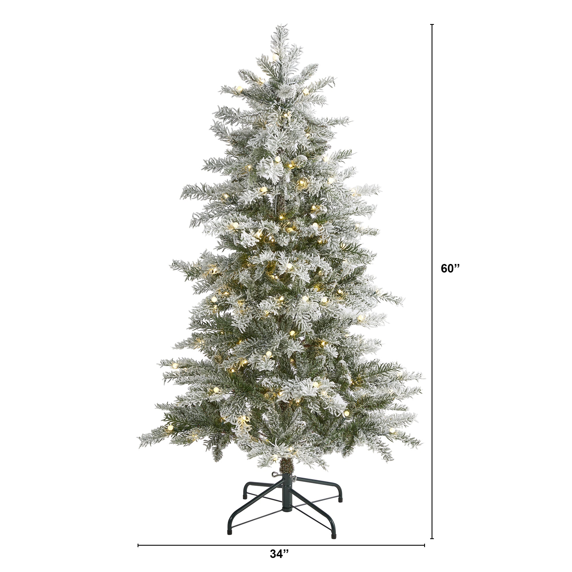 5' Slim Flocked Nova Scotia Spruce Artificial Christmas Tree