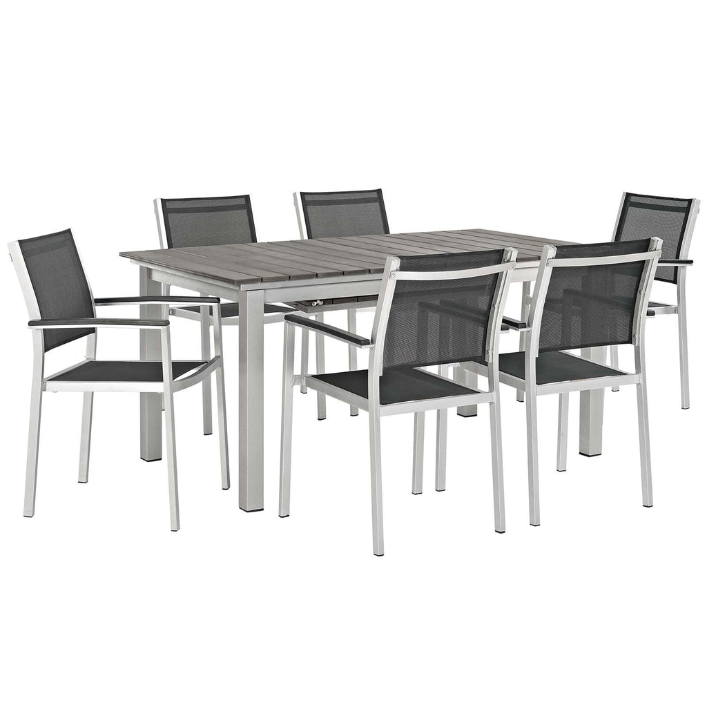 Shore 7 Piece Outdoor Patio Aluminum Dining Set by Modway