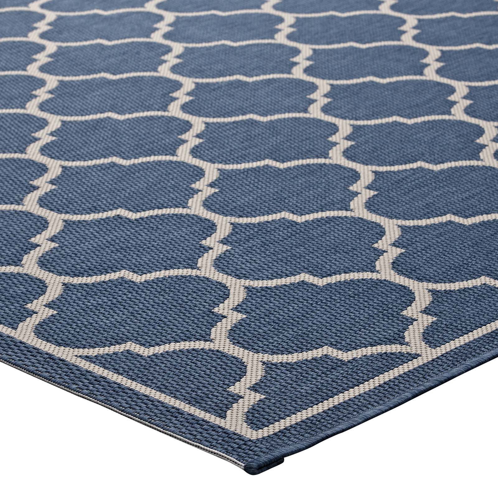 Avena Moroccan Quatrefoil Trellis Indoor and Outdoor 8x10 Area Rug by Modway