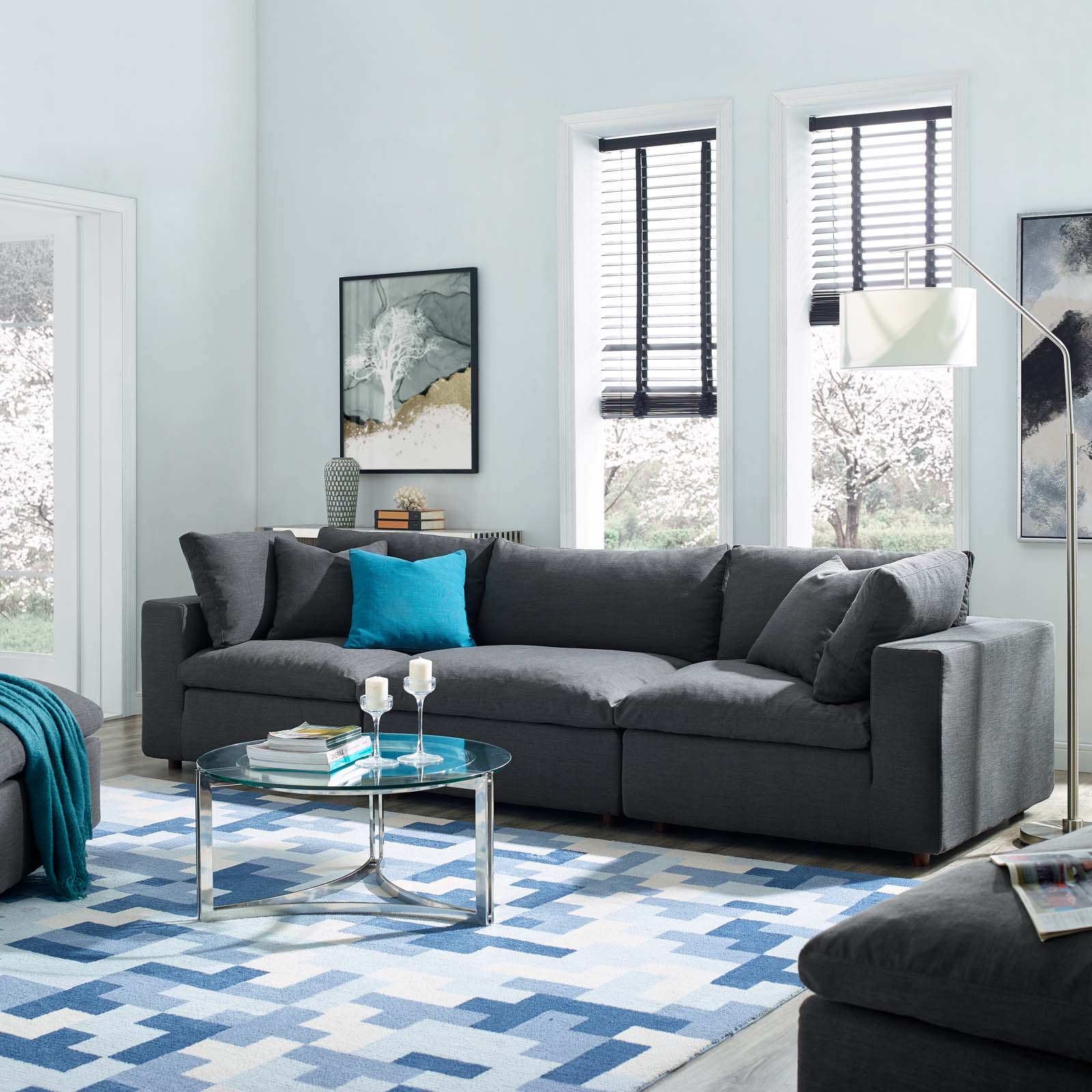 Commix 3 Piece Down Filled Overstuffed Sectional Sofa Set by Modway