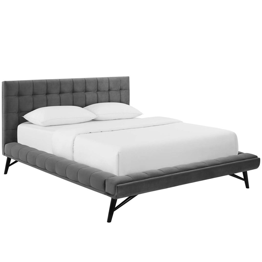 Julia Biscuit Tufted Performance Velvet Queen Platform Bed by Modway