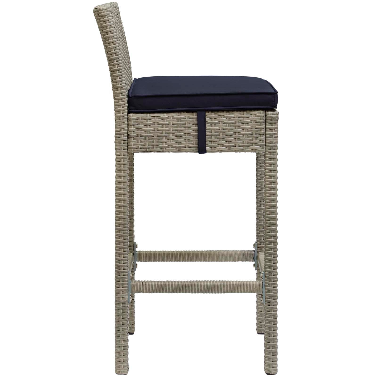 Conduit Outdoor Patio Wicker Rattan Bar Stool Set of 4 by Modway