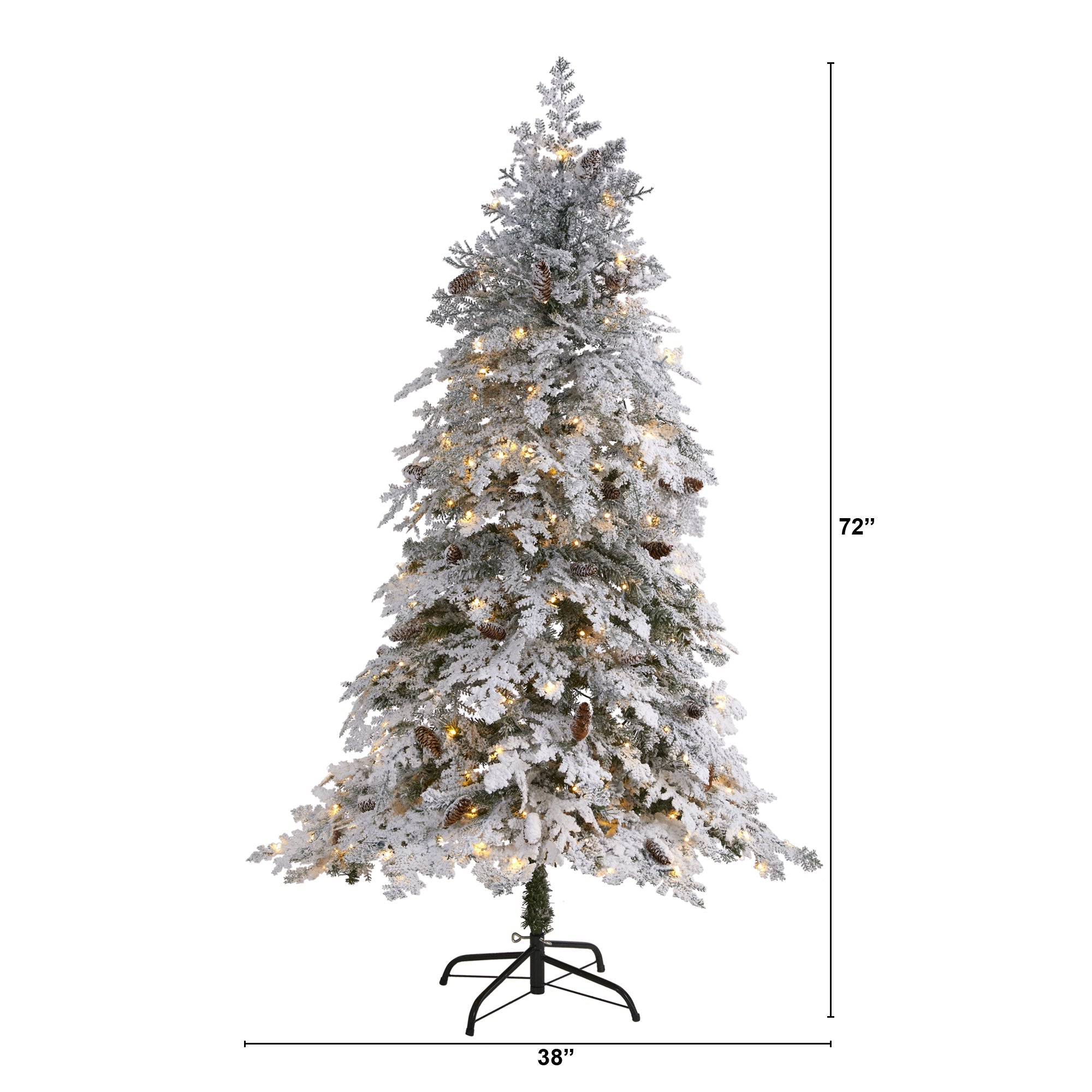 6' Flocked Montana Down Swept Spruce Artificial Christmas Tree