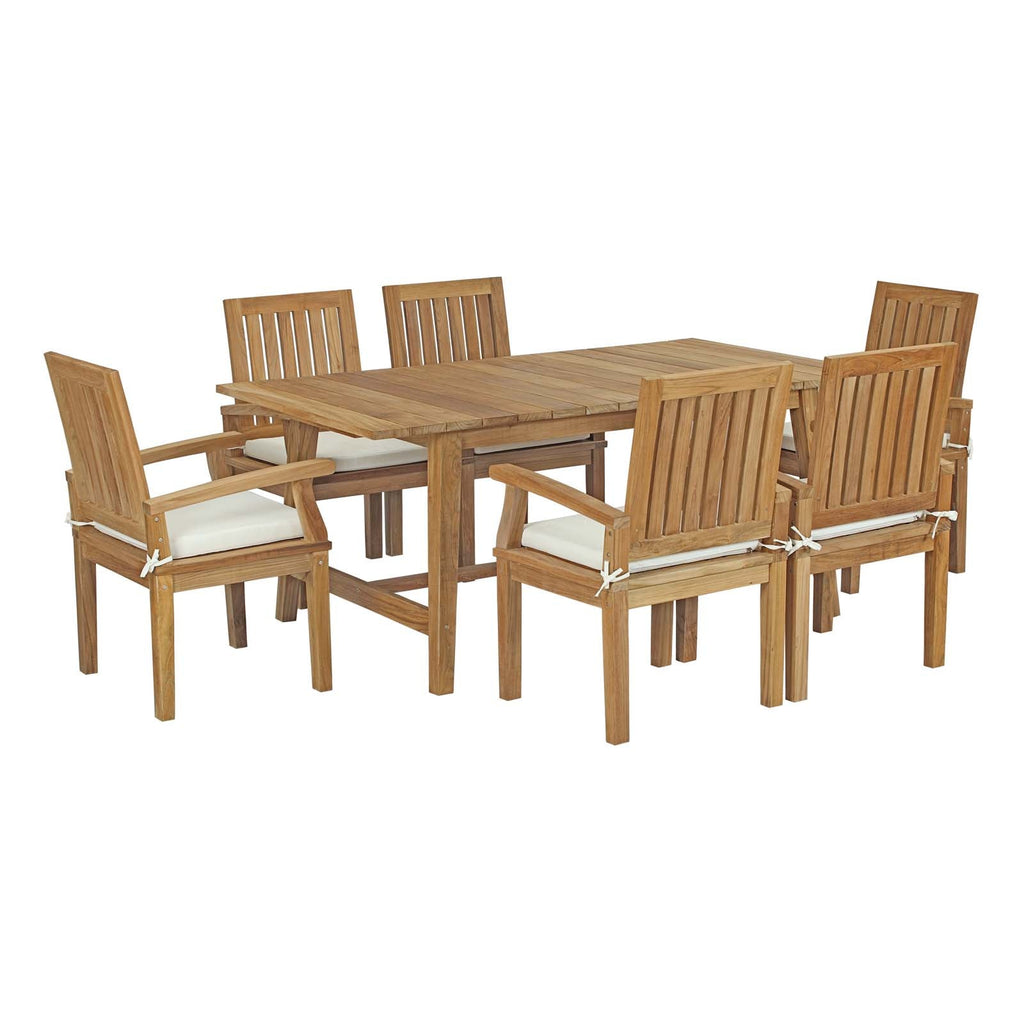 Marina 7 Piece Outdoor Patio Teak Dining Set by Modway