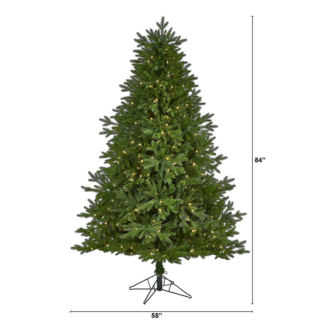 7' Nova Scotia Fir Real Touch Artificial Christmas Tree w/ 400 LED