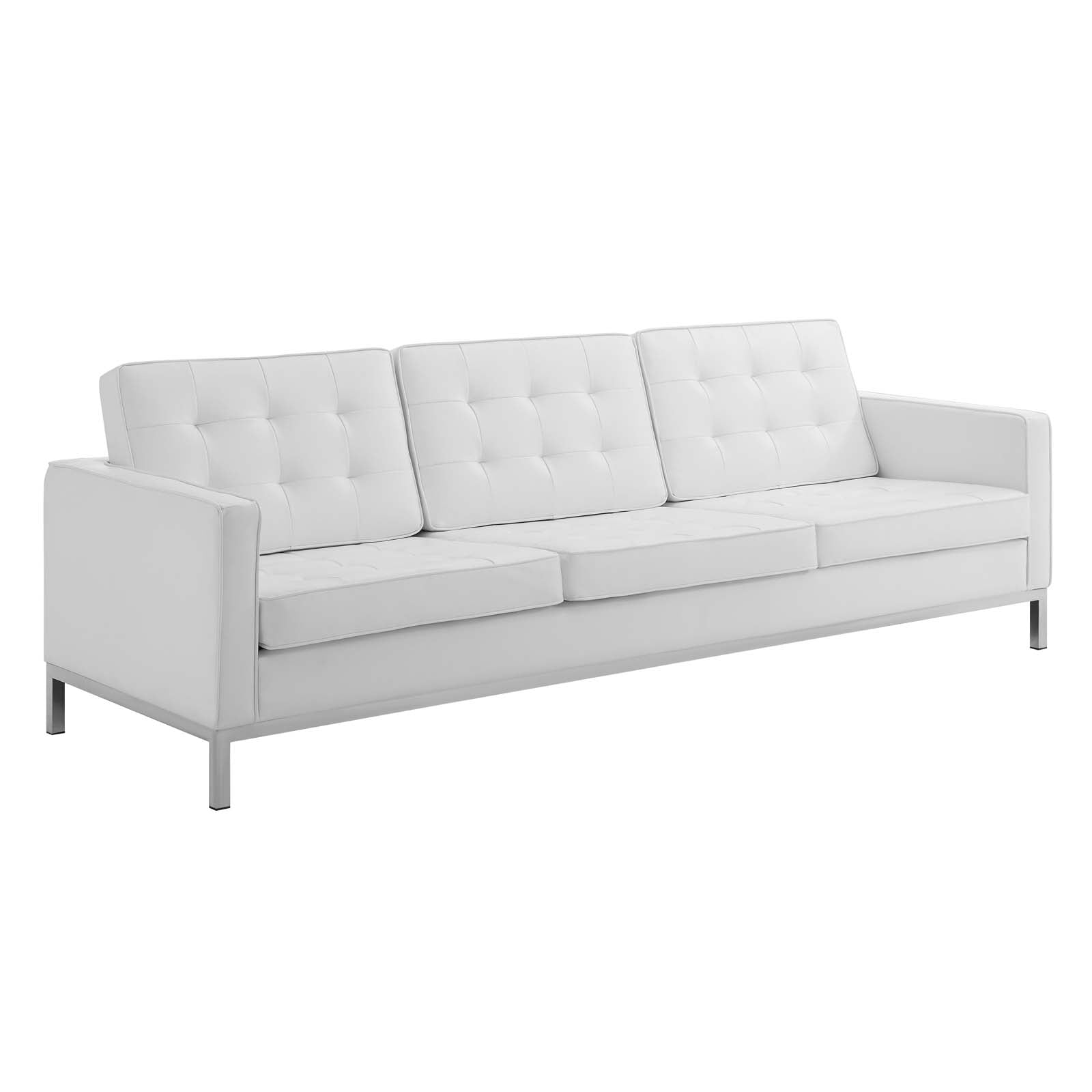 Loft 3-Piece Tufted Vegan Leather Furniture Set by Modway