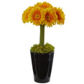 Gerber Daisy Artificial Arrangement in Black Vase