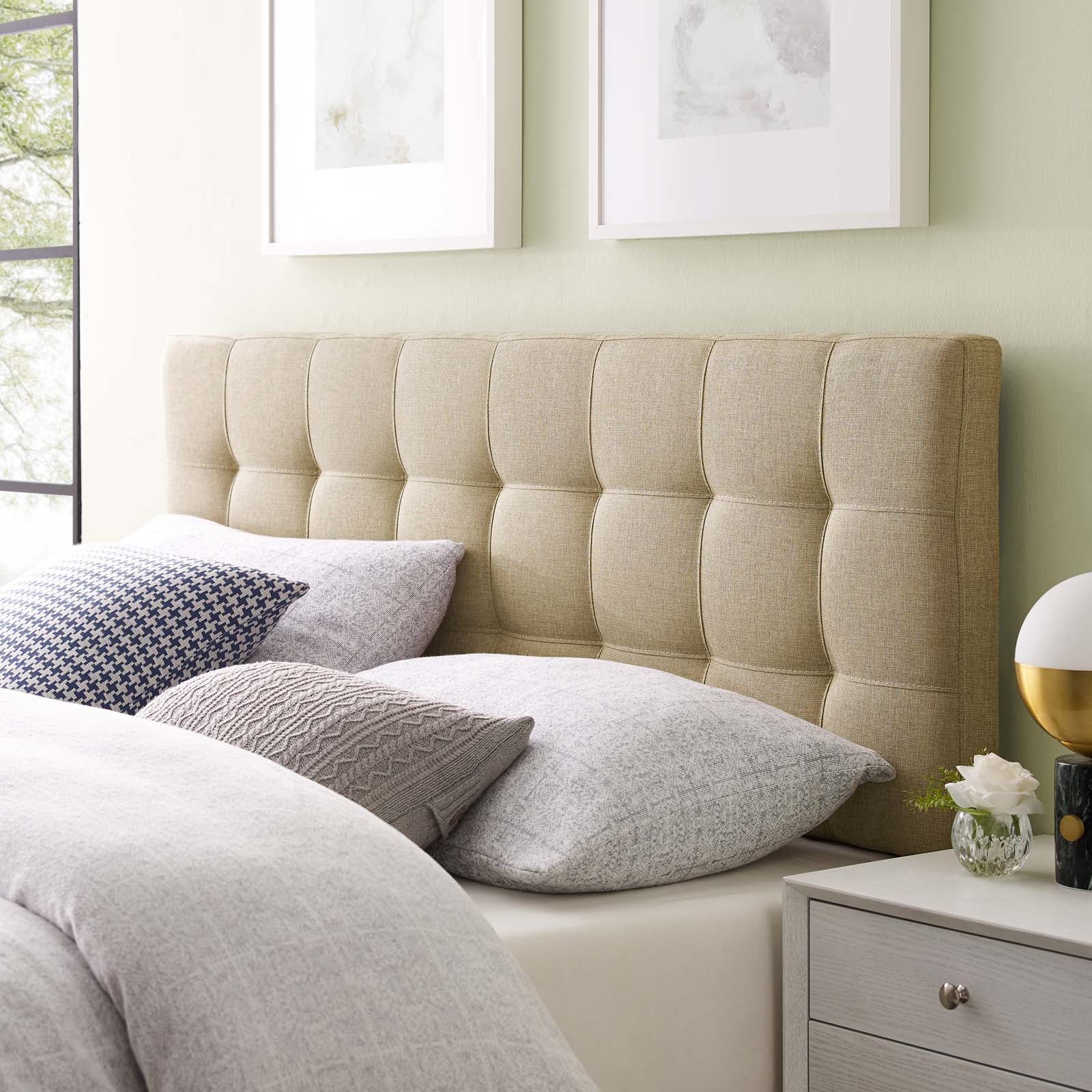 Lily Upholstered Fabric King Headboard by Modway