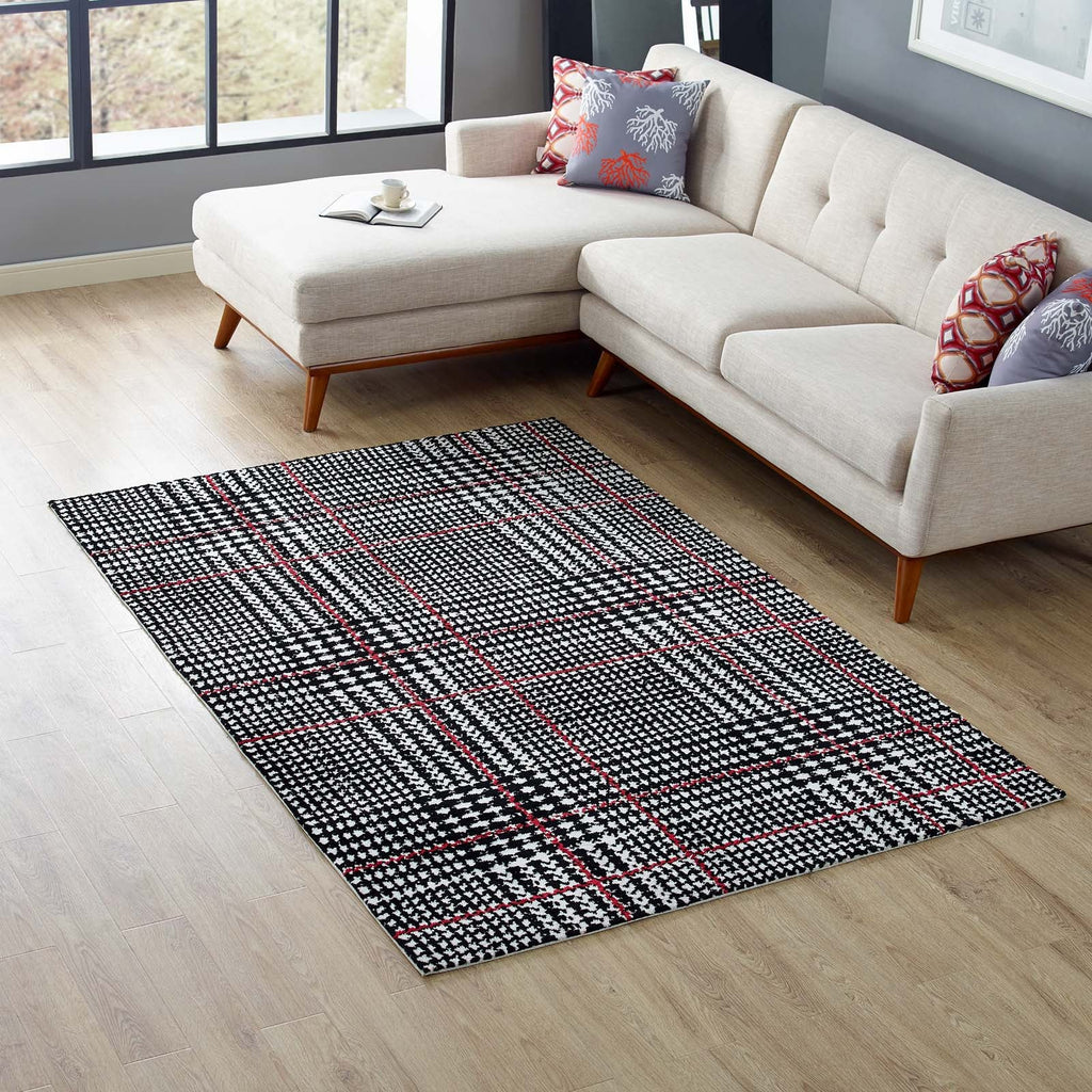Kaja Abstract Plaid 5x8 Area Rug by Modway