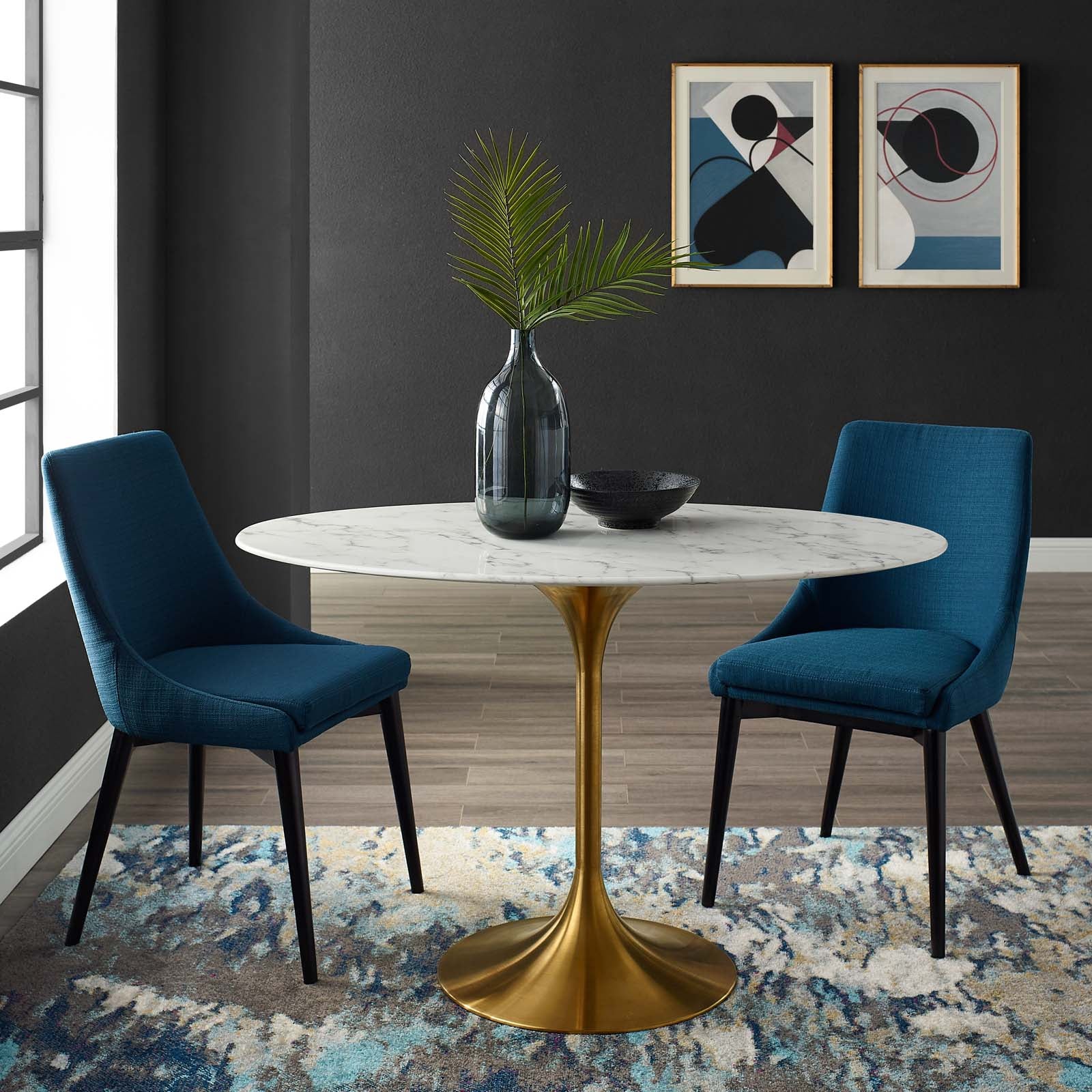 Lippa 48" Oval Faux Marble Dining Table by Modway