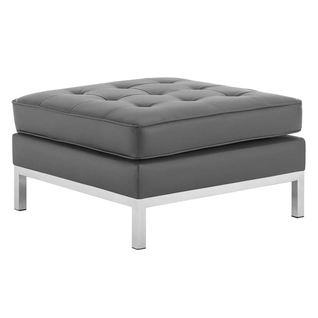 Loft Tufted Vegan Leather Ottoman by Modway