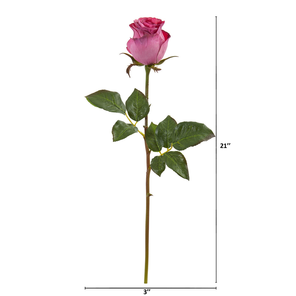 21" Rose Bud Artificial Flower (Set of 6)