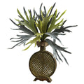 34"  Staghorn Artificial Plant in Designer Weave Planter