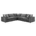 Commix 5-Piece Down Filled Overstuffed Performance Velvet Sectional Sofa by Modway