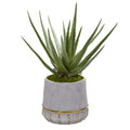 20"  Aloe Artificial Plant in Stoneware Planter
