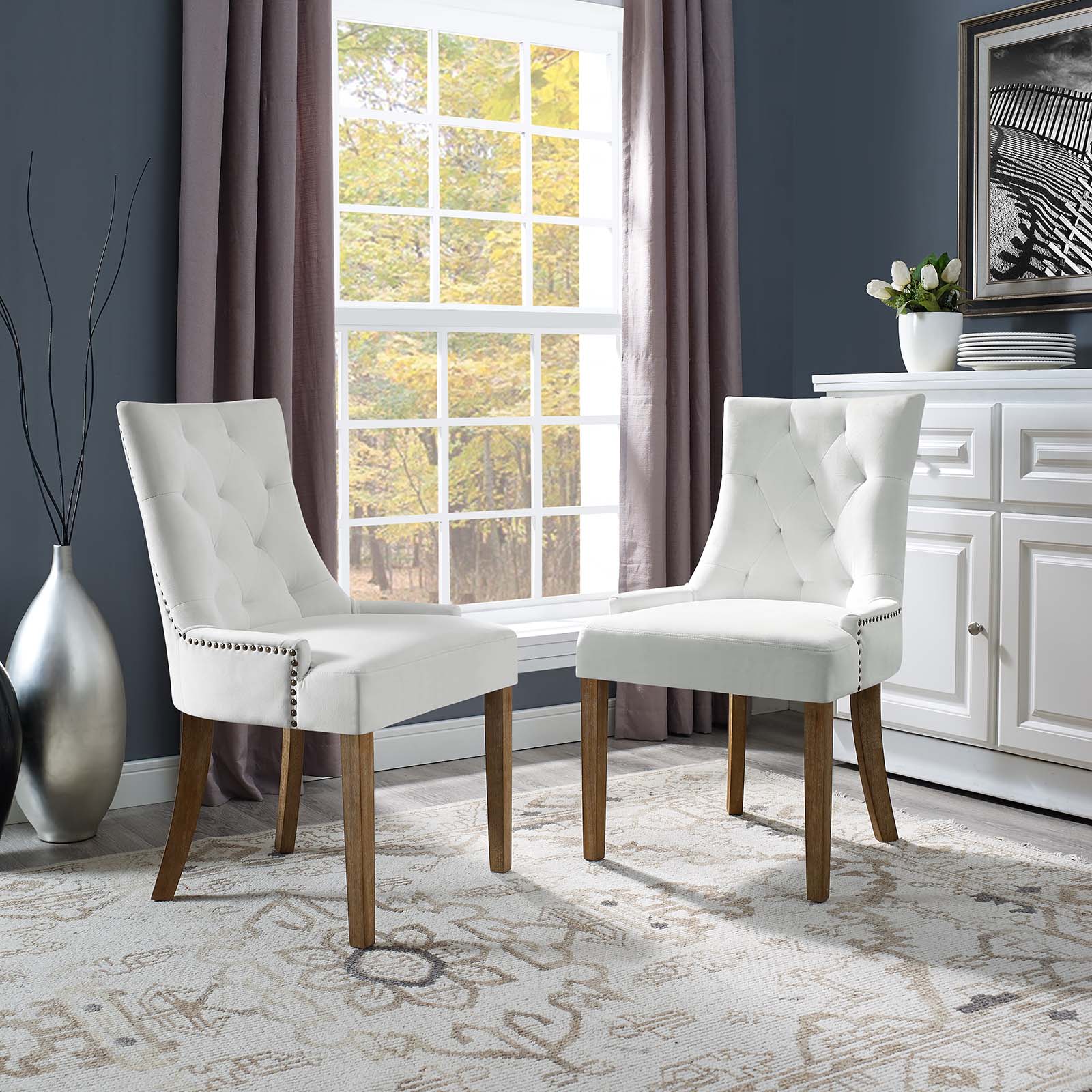 Pose Performance Velvet Dining Chair Set of 2 by Modway