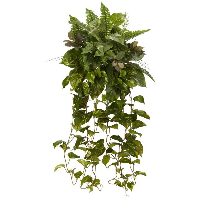 36" Mixed Greens Hanging Artificial Plant (Set of 2)