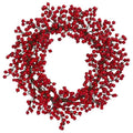 22" Berry Wreath 4193 By Nearly Natural