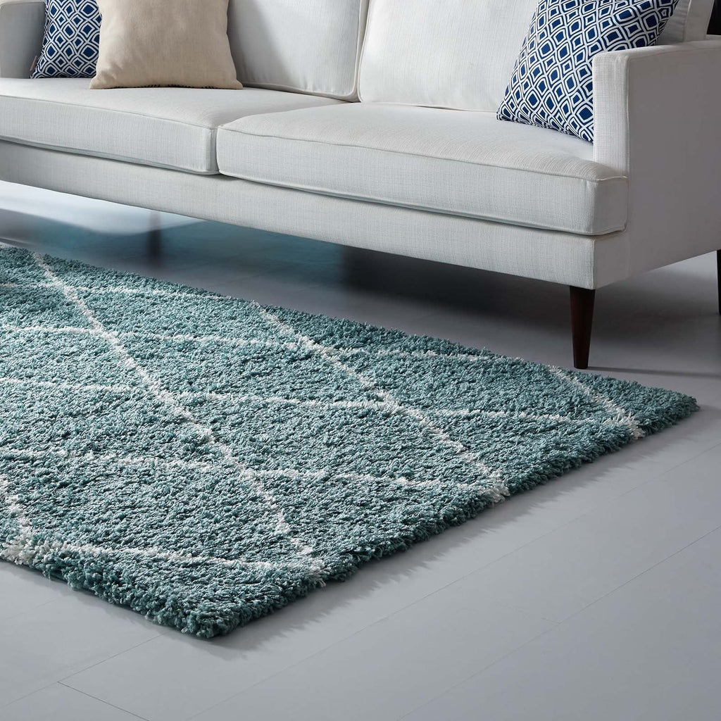 Toryn Diamond Lattice 5x8 Shag Area Rug by Modway