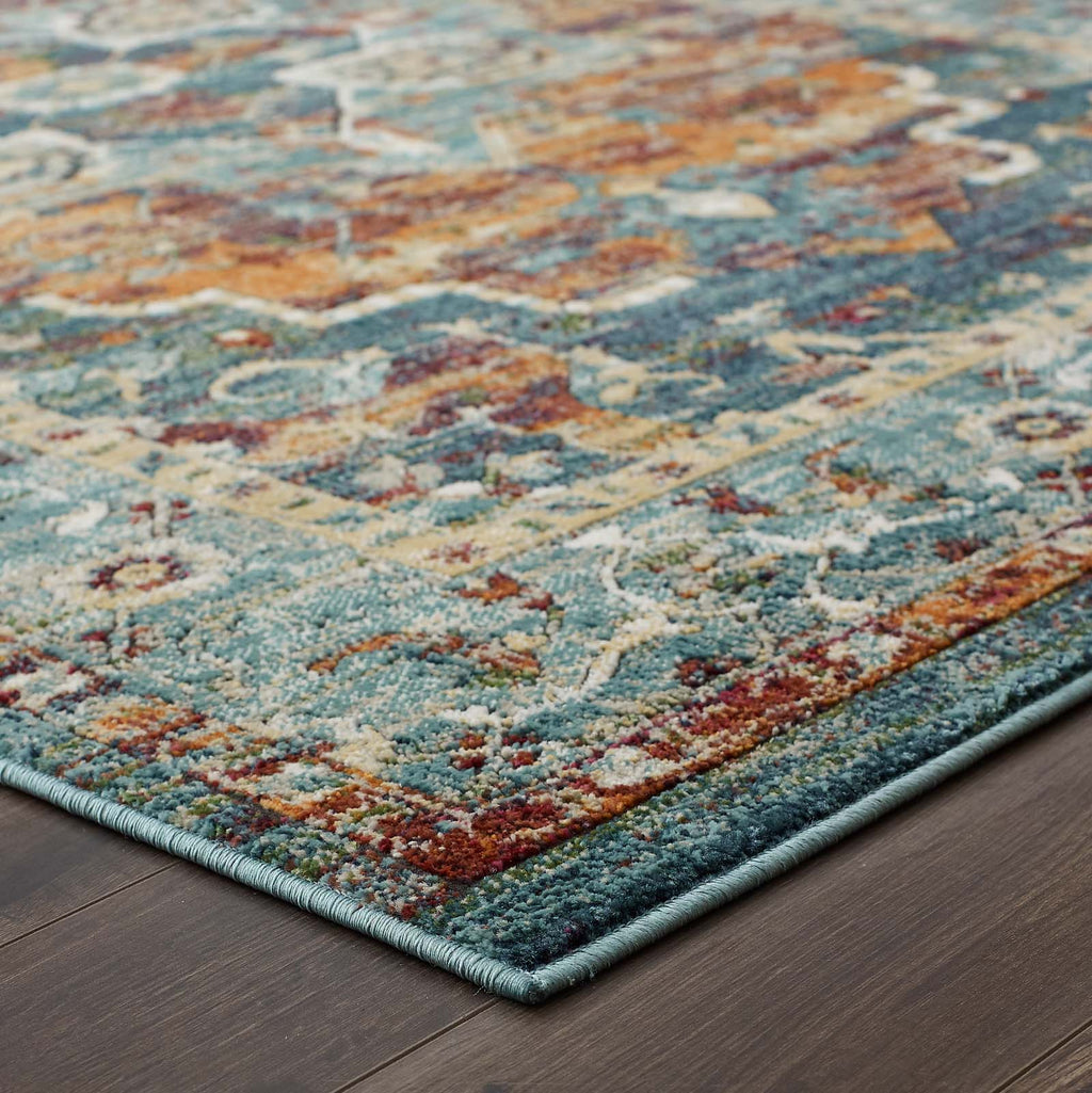 Tribute Diantha Distressed Vintage Floral Vintage Medallion 5x8 Area Rug by Modway