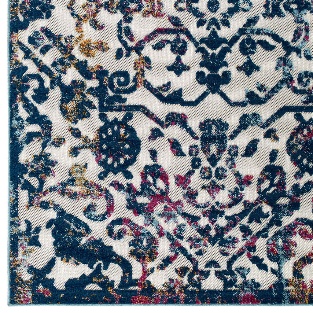 Reflect Primrose Ornate Floral Lattice 5x8 Indoor/Outdoor Area Rug by Modway