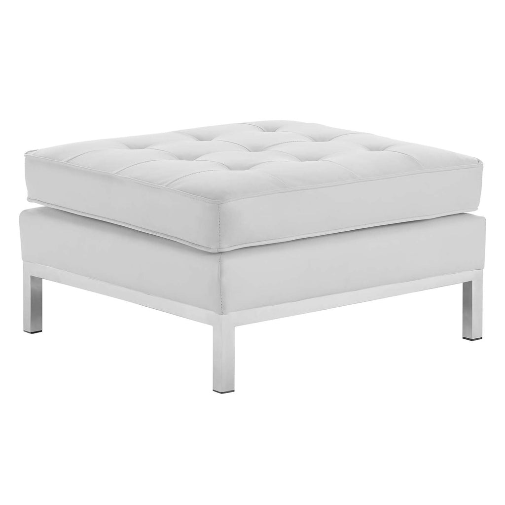 Loft Tufted Vegan Leather Ottoman by Modway