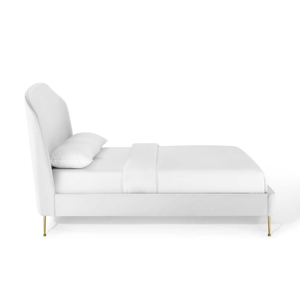 Mira Upholstered Performance Velvet Queen Platform Bed by Modway