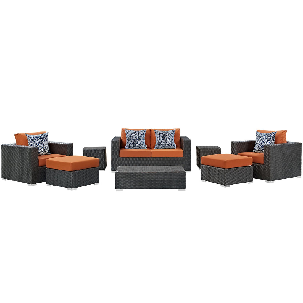 Sojourn 8 Piece Outdoor Patio Sunbrella¨ Sectional Set by Modway