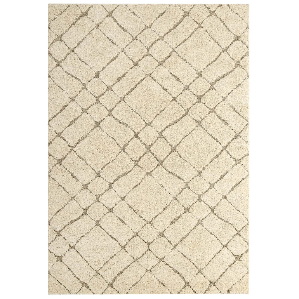 Jubilant Verona Abstract Geometric Shag 5x8 Area Rug by Modway
