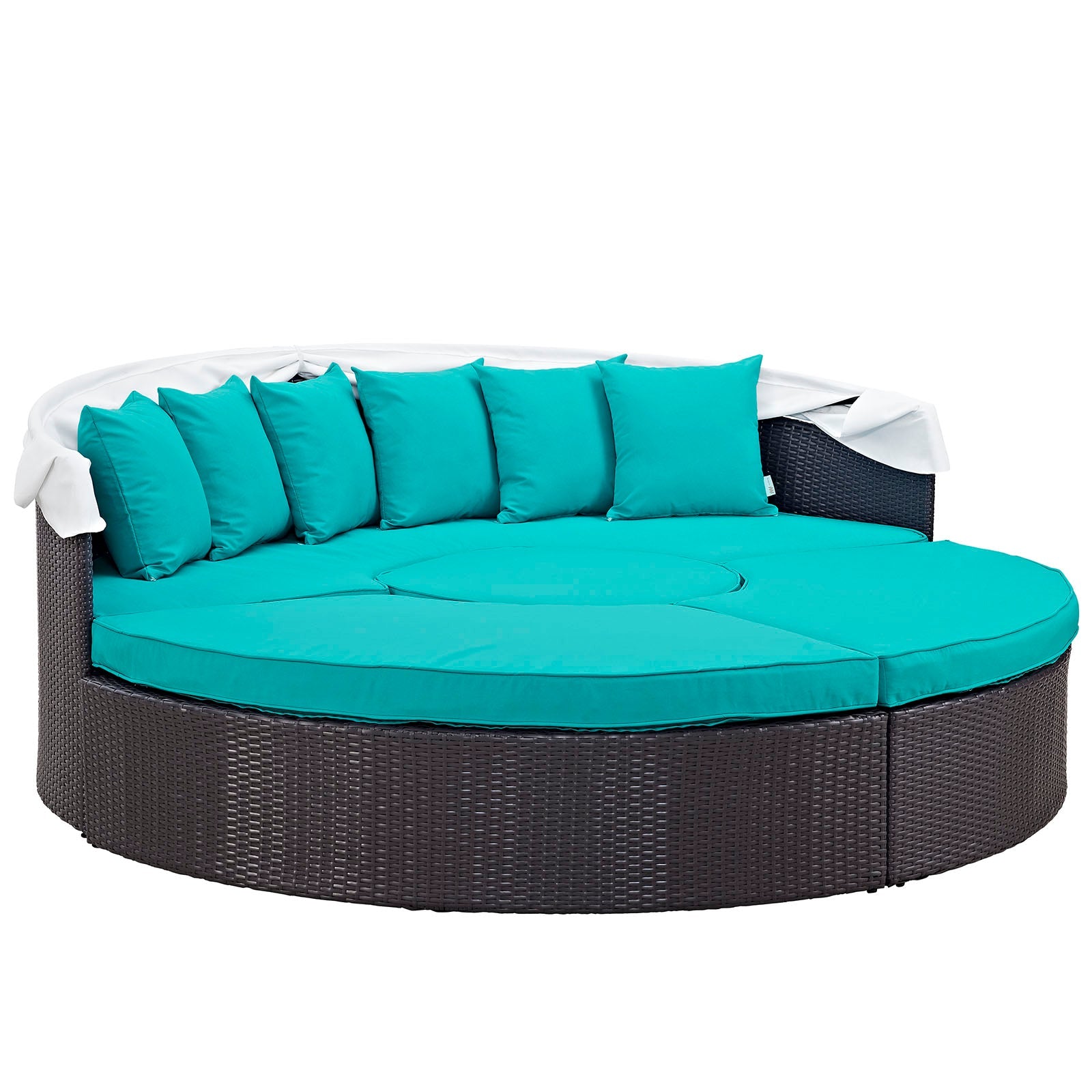 Convene Outdoor Patio Wicker Rattan Canopy Sectional Daybed by Modway