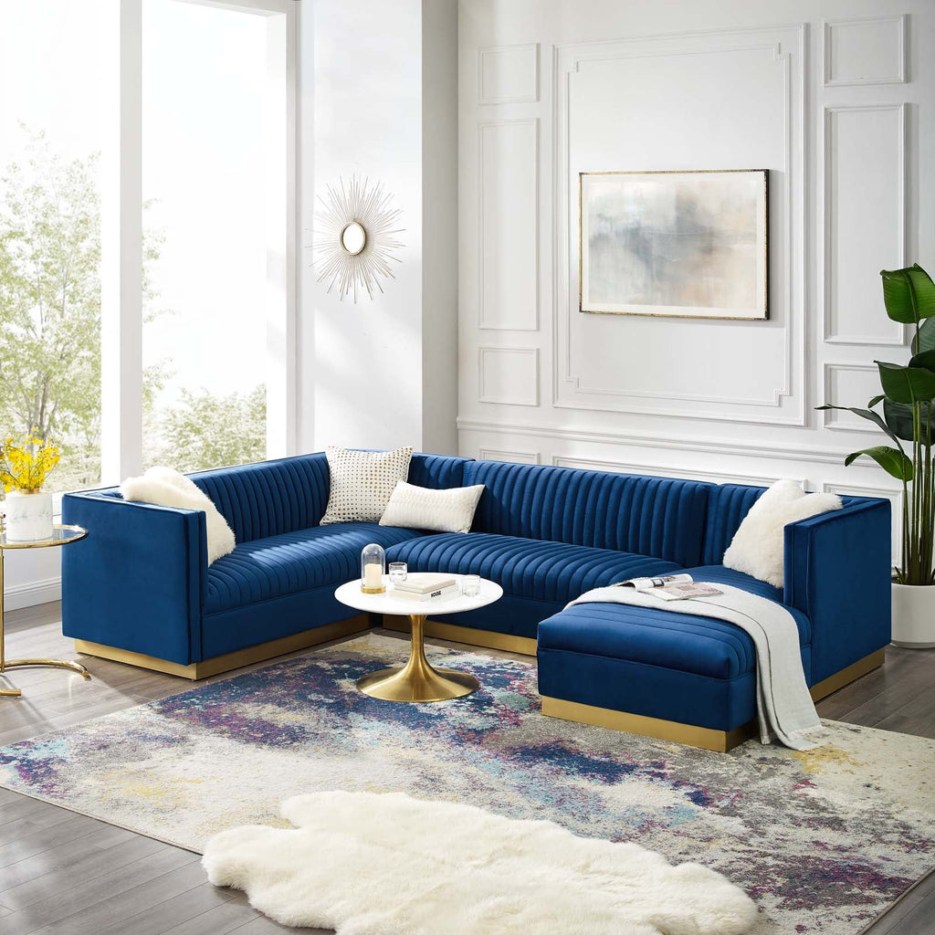 Sanguine 3 Piece Performance Velvet Sectional Sofa Set by Modway